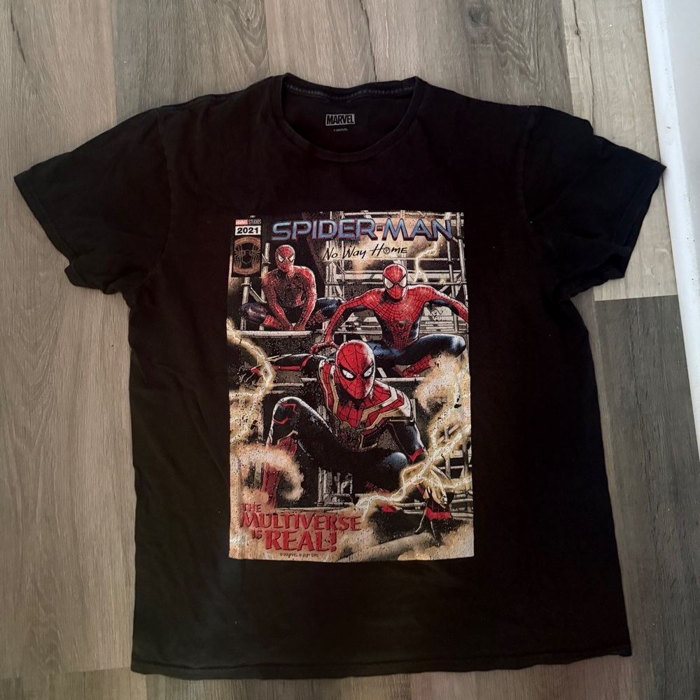 Marvel Spiderman No Way Home Multiverse Graphic Tee Black T Shirt Men’s Size M